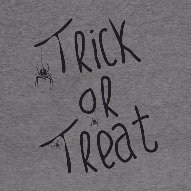 trick or treat typography with spiders for halloween by bloomroge